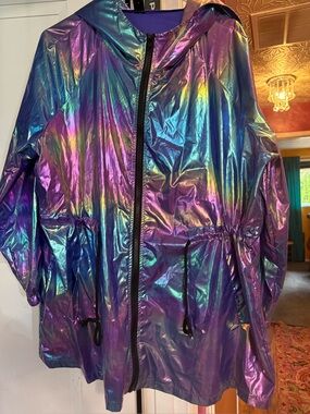 SHEIN Iridescent Purple Teal Jacket
